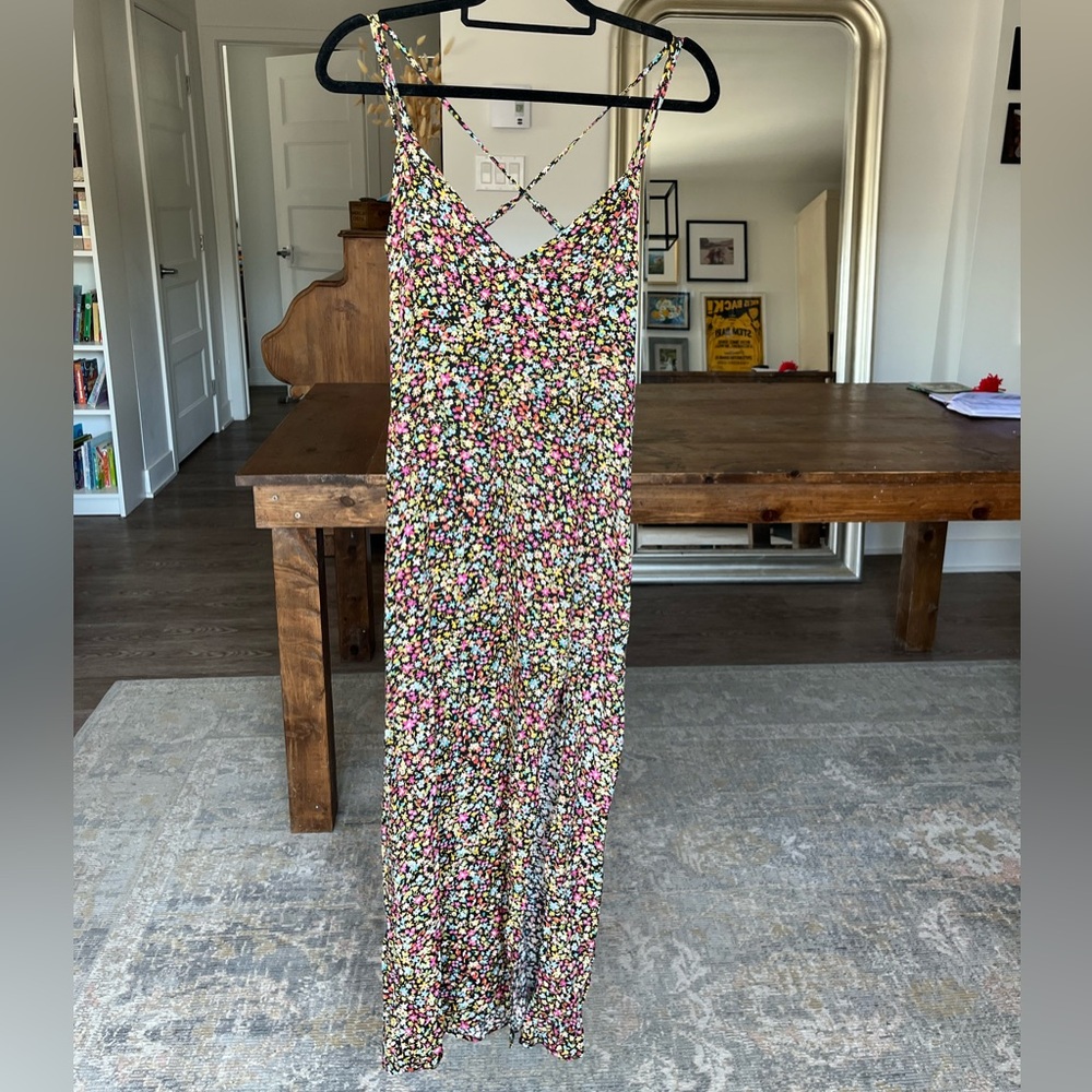 Zara Floral Strappy Slip Dress